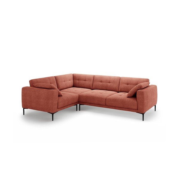 Ķieģeļu sarkans stūra dīvāns (ar kreiso stūri/L veida) Bemy – Micadoni 