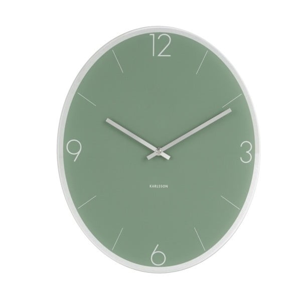 Zaļš sienas pulkstenis Karlsson Elliptical