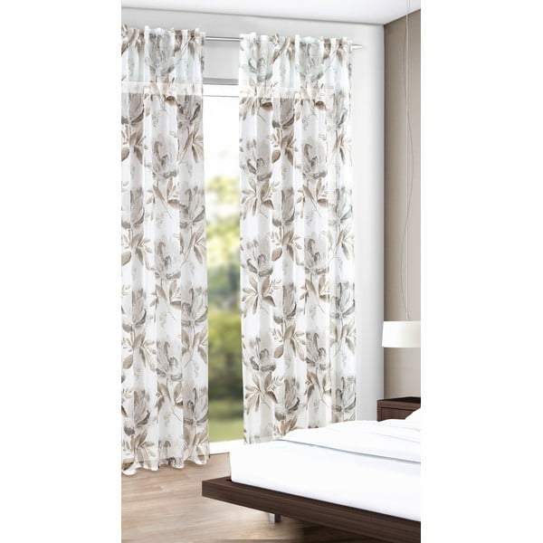 Balts/brūns aizkars 135x245 cm – Sehlbach-image-1