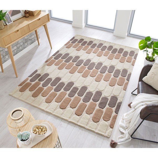 Brūni bēšs vilnas paklājs Flair Rugs Fossil, 200 x 290 cm-image-4