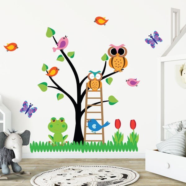 Bērnu sienas uzlīmju komplekts Ambiance Owls Tree