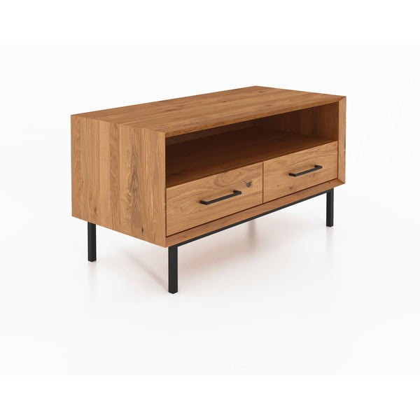 Dabīga toņa TV galdiņš no ozolkoka 90x50 cm Abies – The Beds-image-2