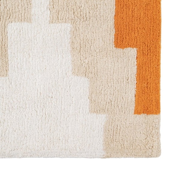 Oranžs mazgājams kokvilnas celiņa paklājs 90x175 cm Azteca – Ixia-image-2