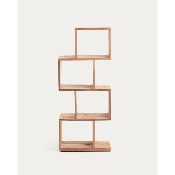 Dabīga toņa tīkkoka masīvkoka grāmatplaukts 55x132x30 cm Aroba – Kave Home-image-3