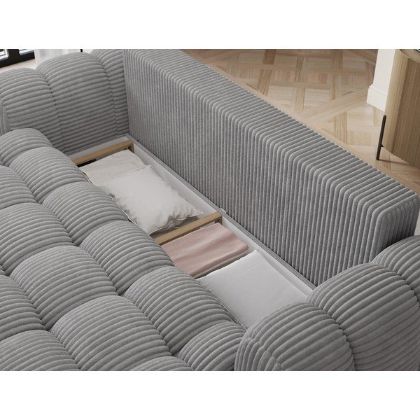 Pelēks velveta salokāms dīvāns 256 cm Cotonn – ELTAP-image-4