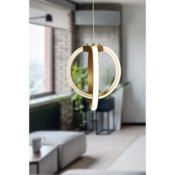 Bronzas krāsas metāla LED piekaramā lampa ø 25 cm Sezen – Squid Lighting-image-1