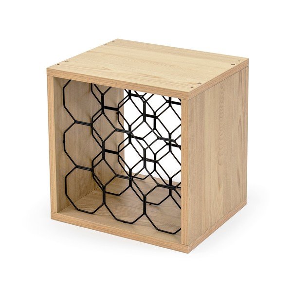 Dabīga toņa vīna plaukts ar dižskābarža koka imitāciju 9 pudelēm – Compactor-image-3