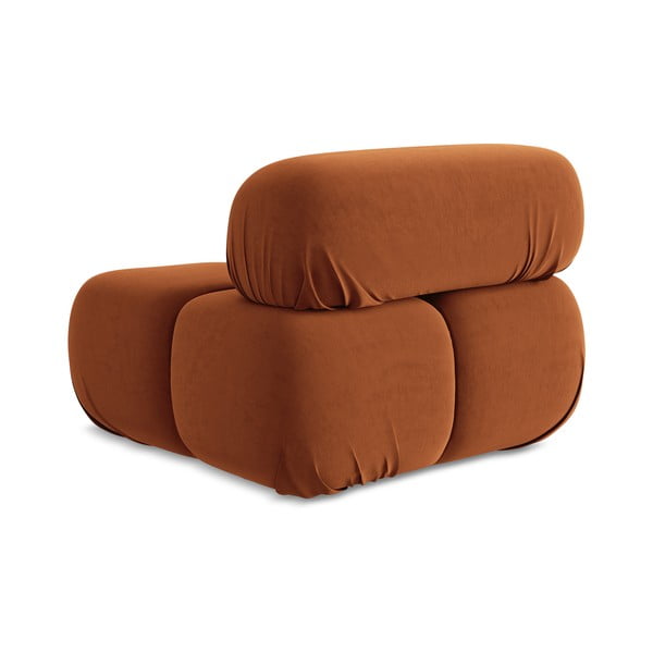 Oranža samta (vidējā moduļa) modulārā dīvāna daļa Lokua – Makamii-image-3