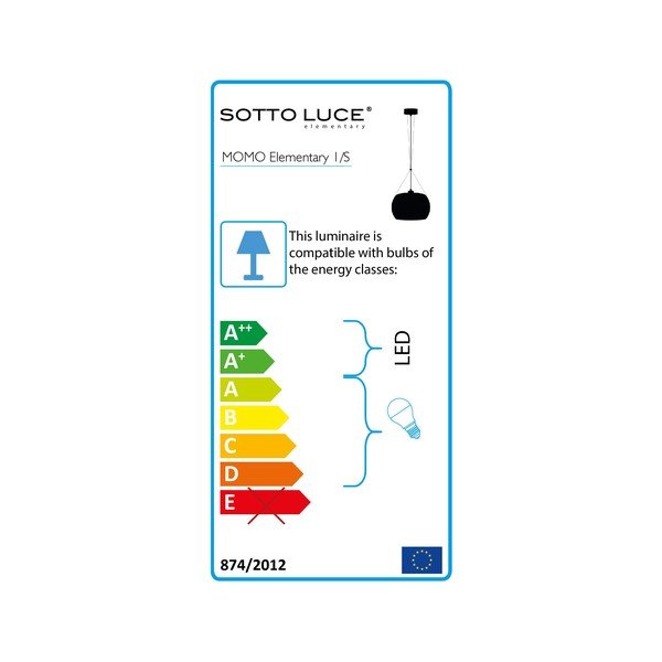 Melna griestu lampa Sotto Luce Momo Elementary Glossy S, ⌀ 33 cm-image-3
