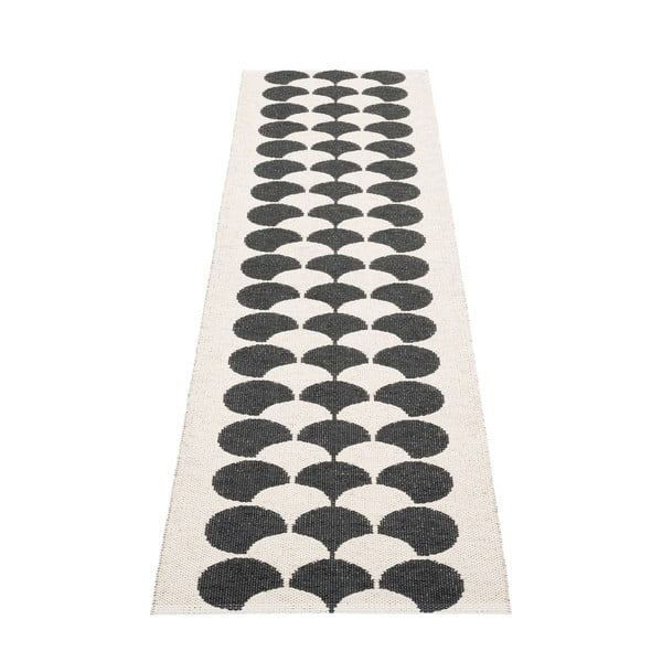 Melns/krēmkrāsas iekštelpu un āra celiņa paklājs 70x250 cm Poppy Black Vanilla – Pappelina-image-2