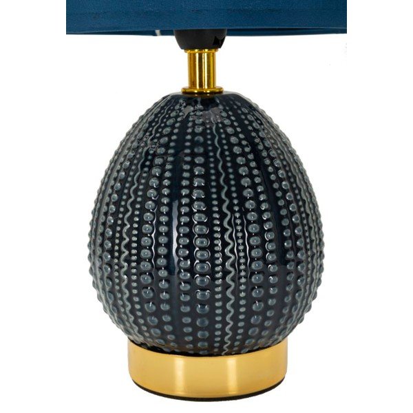 Zila keramikas galda lampa ar auduma abažūru (augstums 30,5 cm) Flavi – Mauro Ferretti-image-2