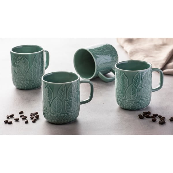 Tirkīzzilas porcelāna krūzes (4 gab.) 400 ml Heath Jade – Ladelle-image-1
