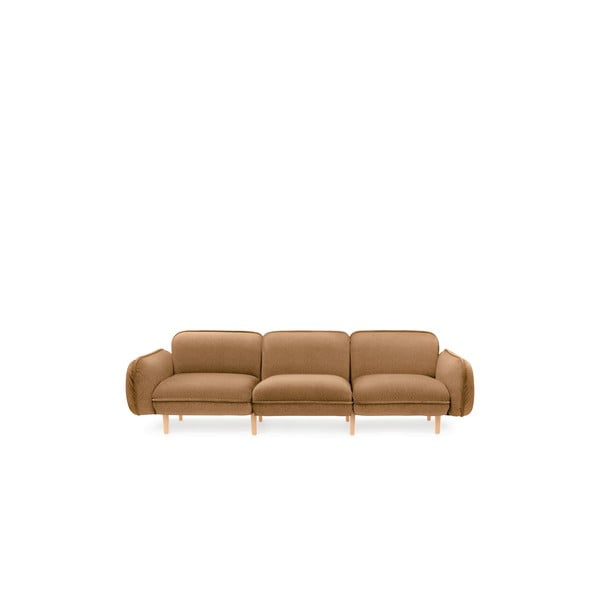 Sinepju dzeltens dīvāns no buklē auduma 264 cm Bean – EMKO