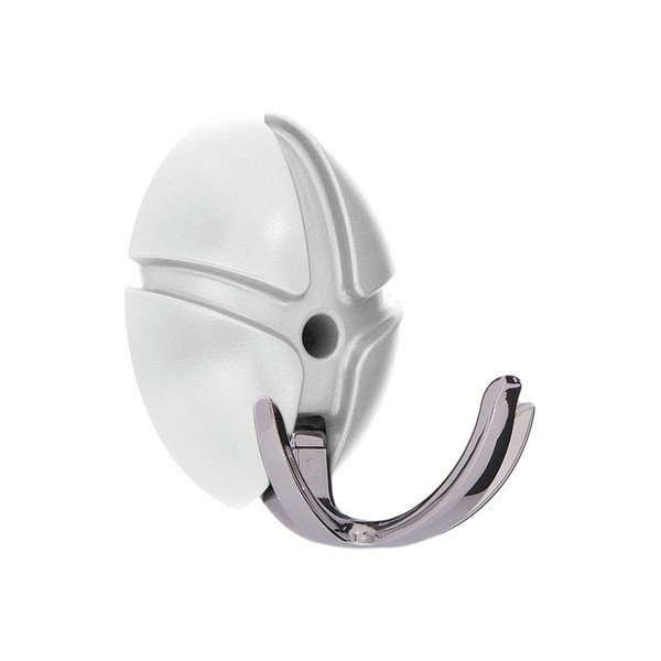 Balts/spīdīgas sudraba krāsas plastmasas sienas āķis Tick – Spinder Design-image-1