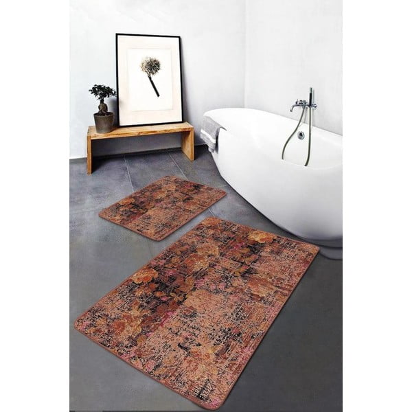 Brūni samta vannas istabas paklājiņi (2 gab.) 60x100 cm – Mila Home-image-3