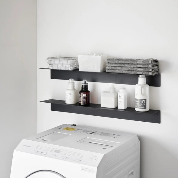 Melns metāla sienas plaukts 90 cm – YAMAZAKI-image-3