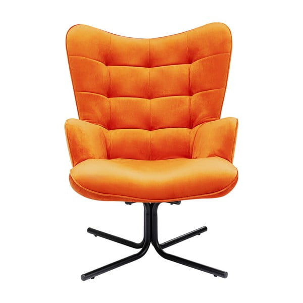 Oranžs samta atpūtas krēsls Oscar – Kare Design