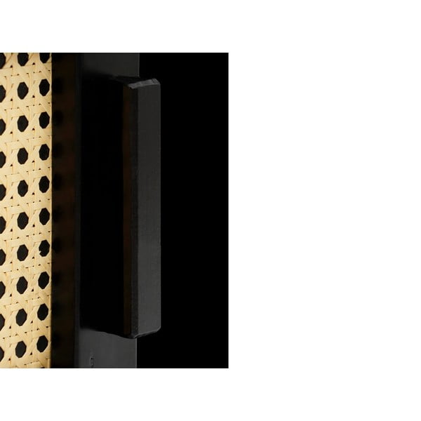 Melns TV galdiņš no priedes koka ar rotangpalmas durvīm Støraa Jolene-image-3