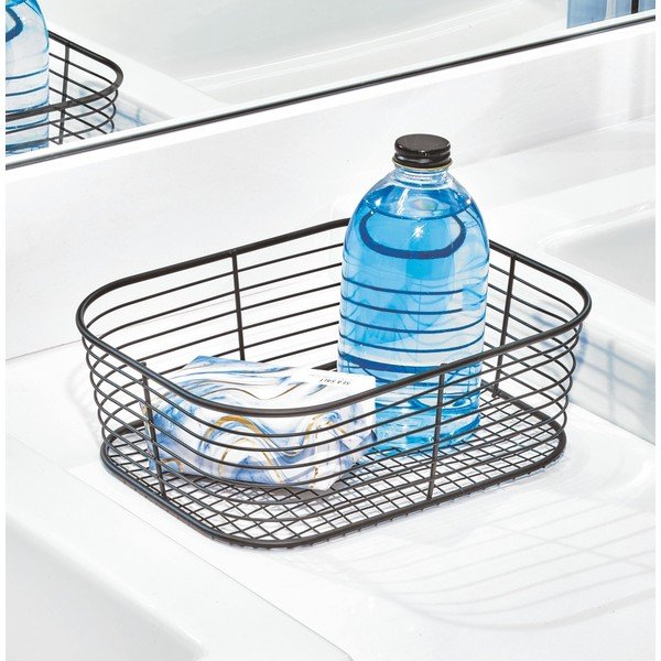 Melns uzglabāšanas grozs iDesign Vienna, 23,8 x 18,4 cm-image-1