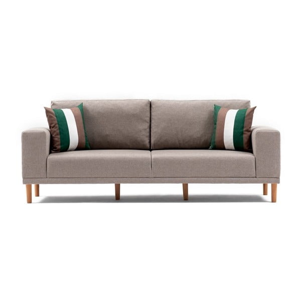 Krēmkrāsas trīsvietīgs dīvāns Franz