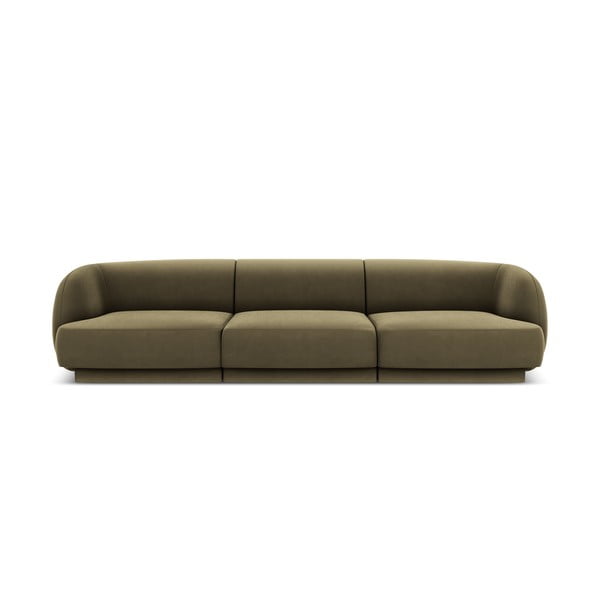 Zaļš samta dīvāns 259 cm Miley  – Micadoni Home