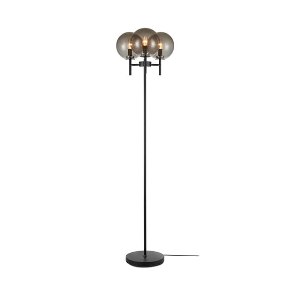 Melna brīvi stāvoša lampa melnā krāsā Markslöjd Crown Floor 3L, augstums 1,47 cm