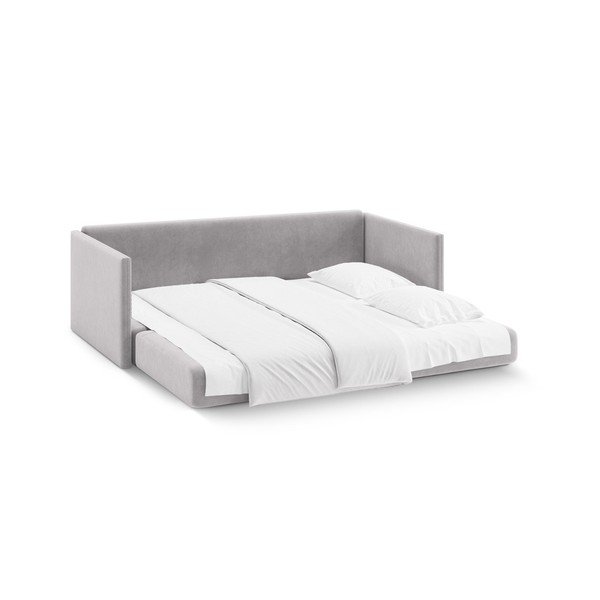 Gaiši pelēks samta salokāms dīvāns 209 cm Shannon – Cosmopolitan Design-image-3