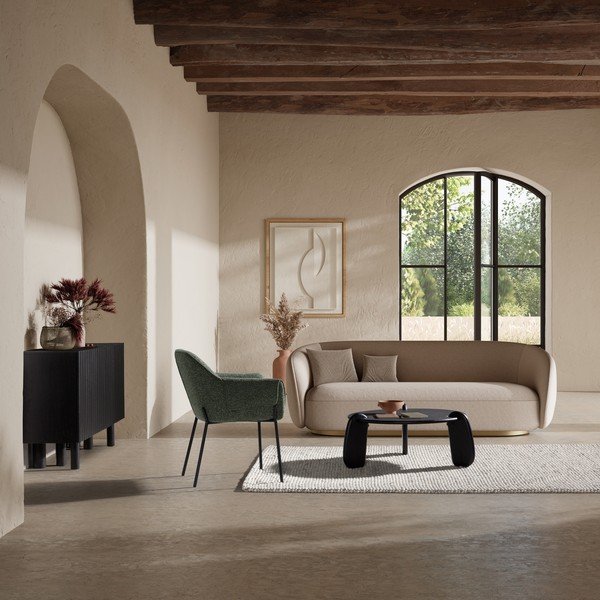 Melns mango masīvkoka apaļš žurnālgaldiņš ø 80 cm Tamira – MOME-image-1