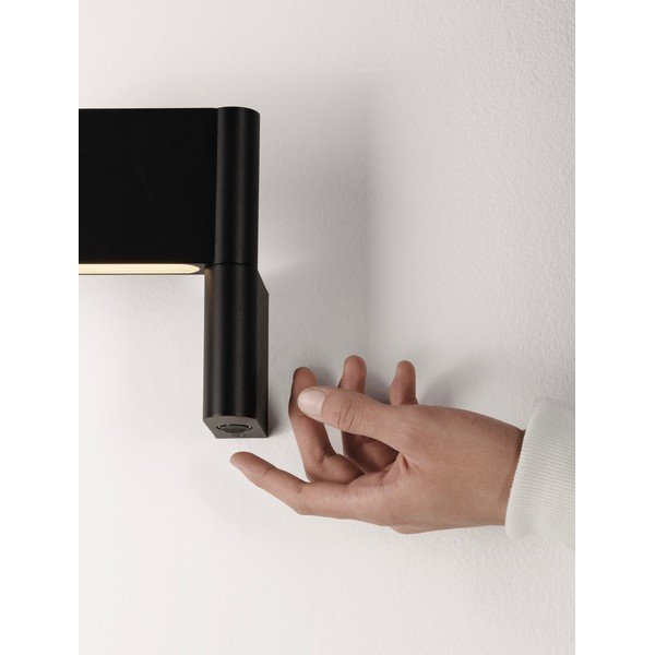 Matēti melna alumīnija LED sienas lampa ar saliekamu konstrukciju Flusso – Nova Luce-image-3