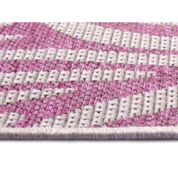 Rozā un bēšs āra paklājs NORTHRUGS Cebra, 70 x 300 cm-image-3