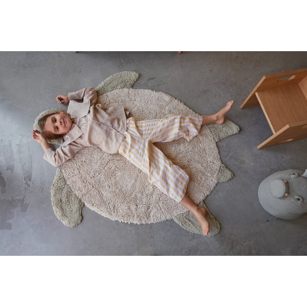 Bēšs mazgājams/ar rokām darināts kokvilnas bērnu paklājs 110x130 cm Sea Turtle – Lorena Canals-image-4