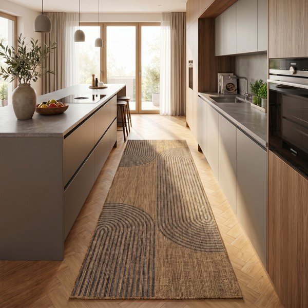 Melns/brūns iekštelpu un āra celiņa paklājs 80x250 cm Mira 1453 – Ayyildiz Carpets-image-1