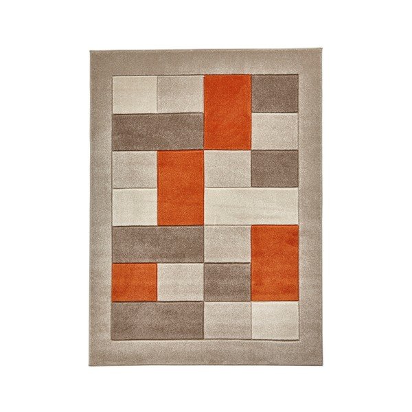 Bēšs un oranžs paklājs Think Rugs Matrix, 60 x 120 cm-image-1