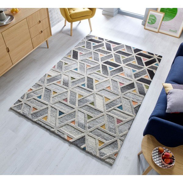 Pelēks vilnas paklājs Flair Rugs River, 120 x 170 cm-image-4