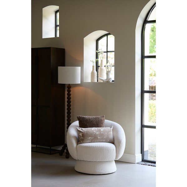 Krēmkrāsas atpūtas krēsls no buklē auduma Avoria – Light & Living-image-2