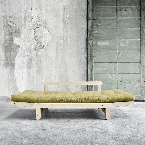 Dīvāns gulta Karup Beat Natural/Avocado Green-image-2