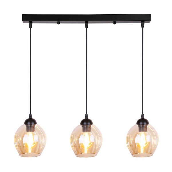 Melna piekaramā lampa ar stikla abažūru 14x70 cm Aspa – Candellux Lighting-image-2