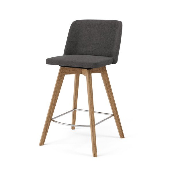 2 pelēku bāra krēslu komplekts Tenzo Tom, augstums 89 cm-image-1