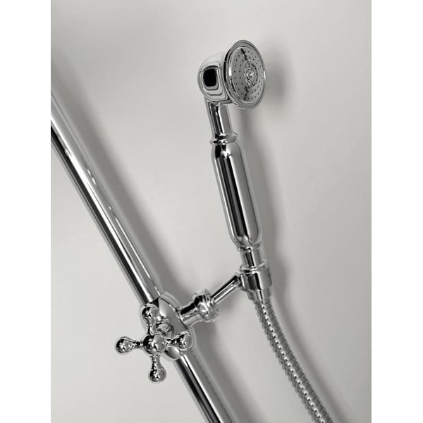 Spīdīgas sudraba krāsas misiņa dušas komplekts ar dušas galvu/ar rokas dušu 142 cm Antea – Sapho-image-1