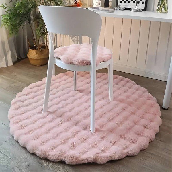 Rozā mazgājams apaļš paklājs ø 150 cm Bubble Pink – Mila Home-image-1
