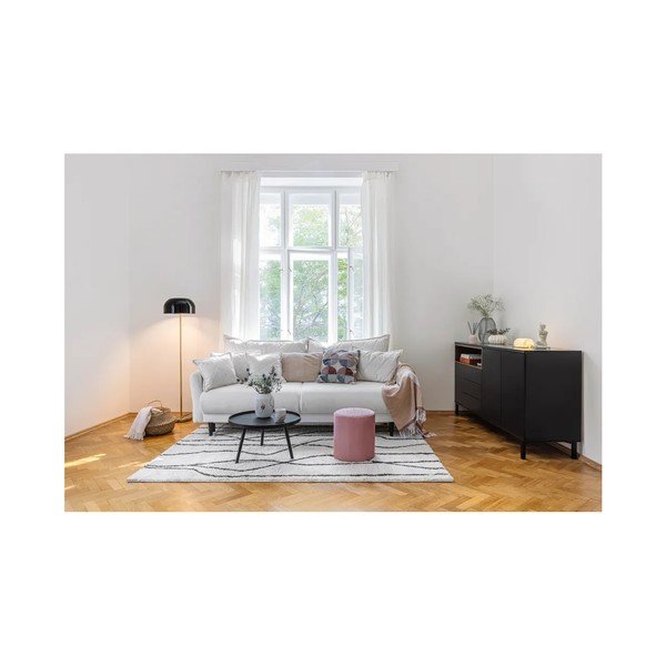 Balts velveta salokāms/ar uzglabāšanas vietu dīvāns 215 cm Bjork – Bonami Selection-image-1