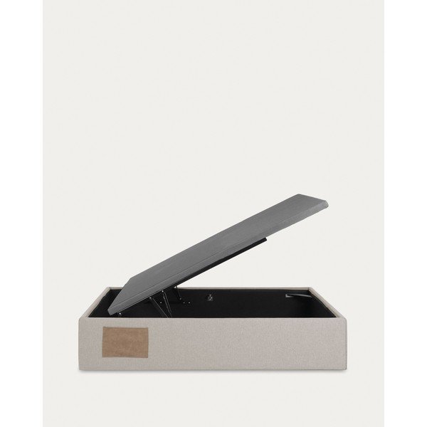 Bēša polsterēta vienvietīga gulta ar veļas kasti 90x190 cm Matters – Kave Home-image-3