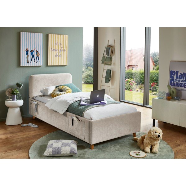Bēša bērnu gulta bez režģa 90x200 cm Cosy – Meise Möbel-image-1