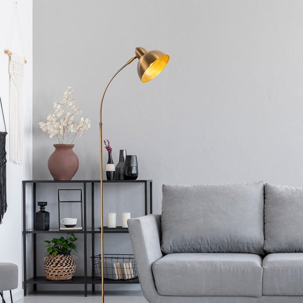 Misiņa krāsas stāvlampa ar metāla abažūru (augstums 162 cm) Marzeo – Opviq lights-image-1