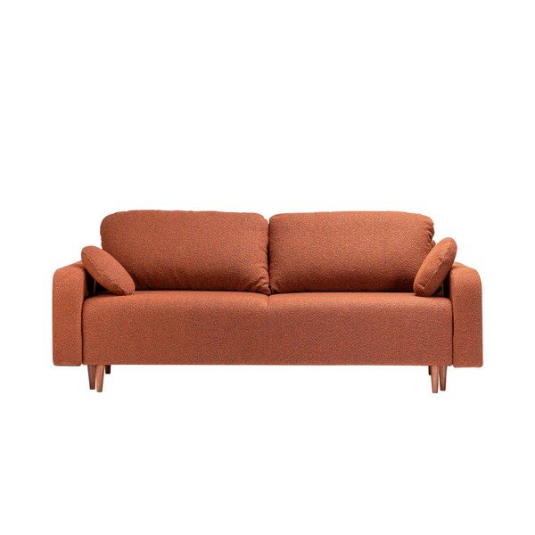 Ķieģeļu sarkans salokāms dīvāns no buklē auduma 230 cm Trango – CustomForm-image-4