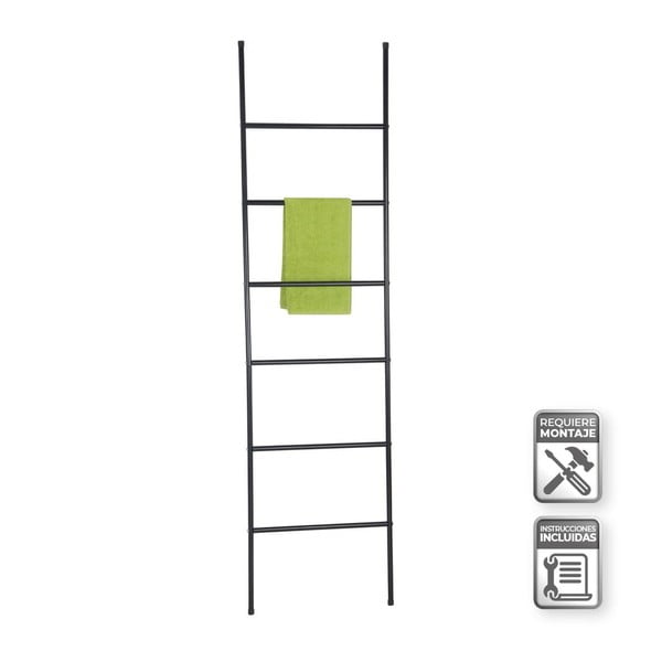 Melna dekoratīvās kāpnes dvieļu žāvēšanai – Casa Selección-image-1