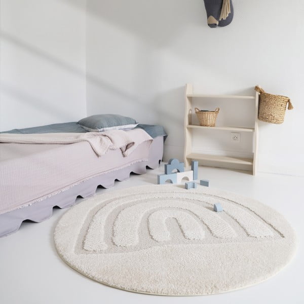 Krēmkrāsas bērnu paklājs ø120 cm Rainbow Dream S – Nattiot-image-1