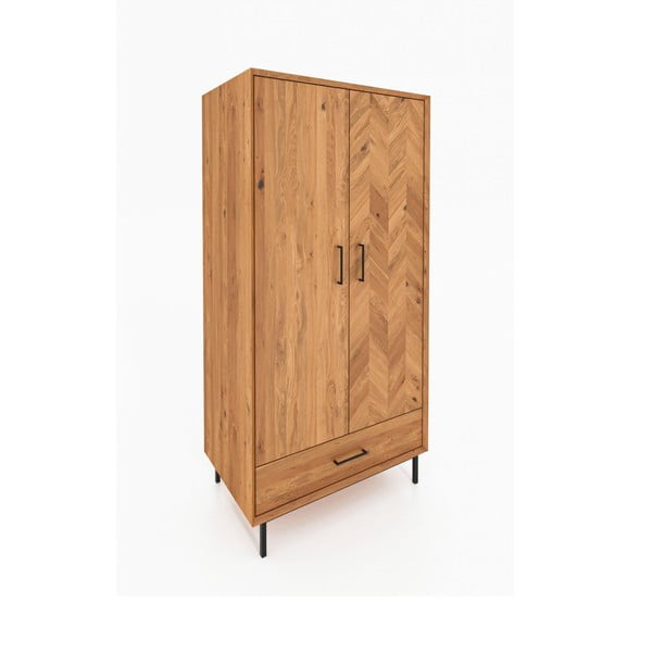 Dabīga toņa ozolkoka skapis 97x196 cm Abies – The Beds-image-2