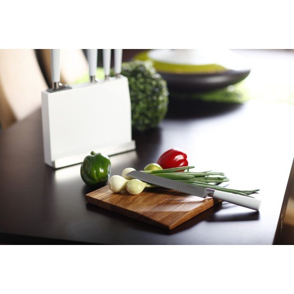 Nazu komplekts ar statīvu un griešanas dēlīti - balts-image-1