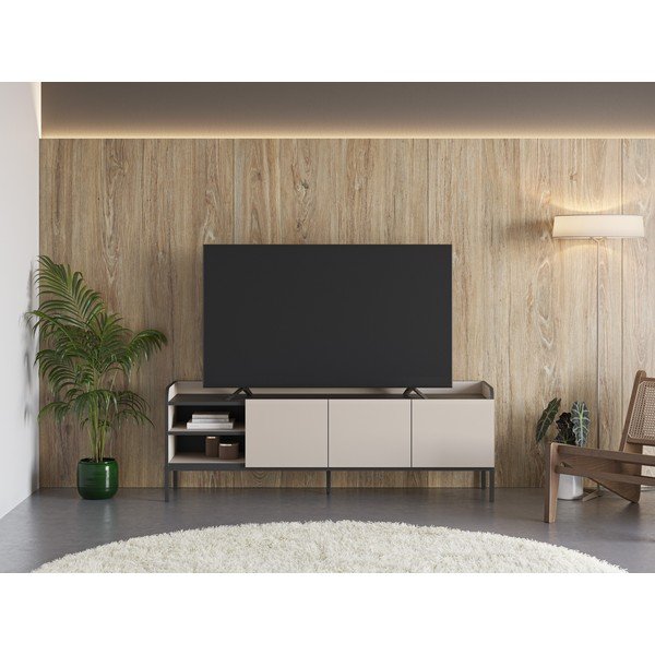 Krēmkrāsas TV galdiņš 160x55x42 cm Adara – Marckeric-image-1